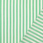 Popeline de Viscose – Rayures Vert Blanc Teint en Fil
