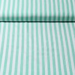 Popeline de viscose - Rayures Vert Blanc Teinté dans la masse