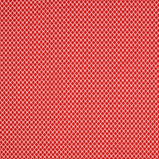 Viskose Popeline - Kringel Retro Weiß auf Rot Viskose Popeline - Kringel Retro Weiß auf Rot