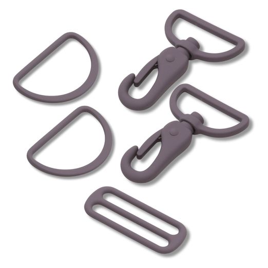 Set d'accessoires pour sac métal coloré - 40mm - Gris foncé Set d'accessoires pour sac métal coloré - 40mm - Gris foncé