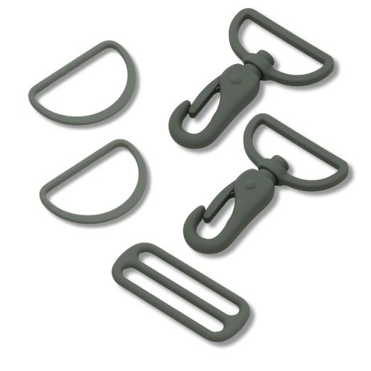Set d'accessoires pour sac métal coloré - 40mm - Vert foncé