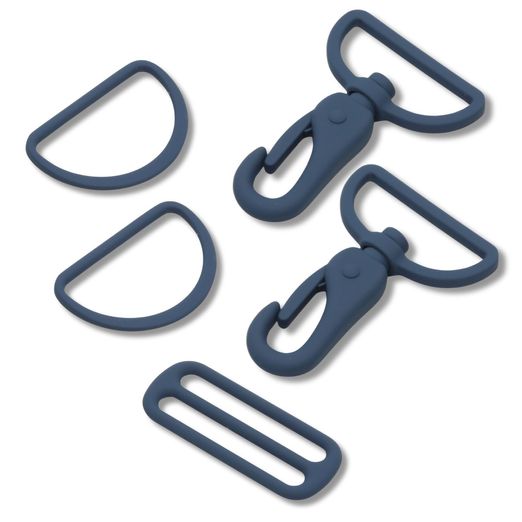 Set d'accessoires pour sac métal coloré - 40mm - Bleu pétrole Set d'accessoires pour sac métal coloré - 40mm - Bleu pétrole