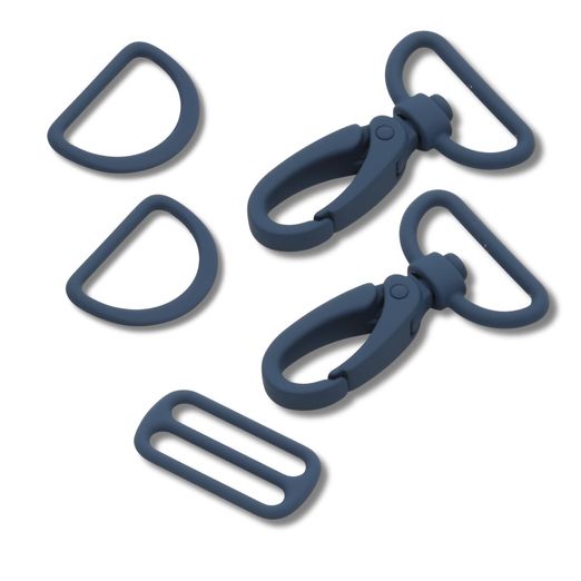 Set d'accessoires pour sac métal coloré - 25mm - Bleu pétrole Set d'accessoires pour sac métal coloré - 25mm - Bleu pétrole