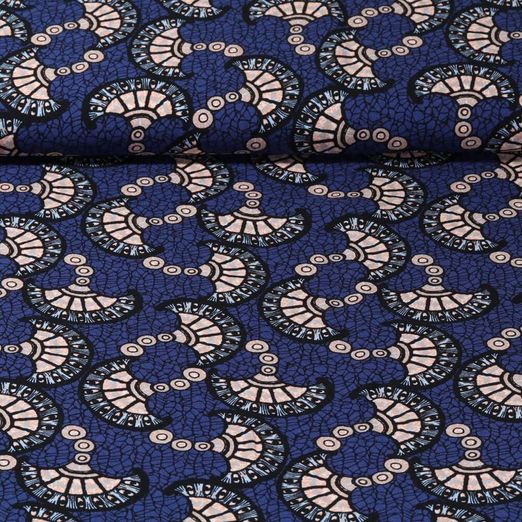 Viscose - Bali Mosaïque Bleu