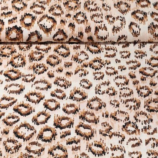 Viskose-Popeline - Leomuster Gestrichelt Beige