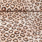 Popeline de viscose - Motif léopard rayé Beige