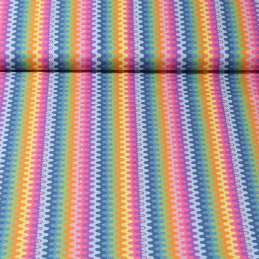 Baumwoll-Popeline - Spirit Wellenzickzack Multicolor