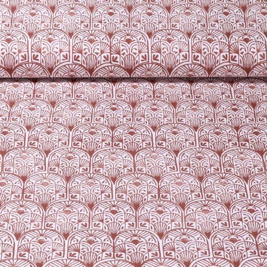 Toile de coton canevas - Impression digitale Impression Tampons Brun