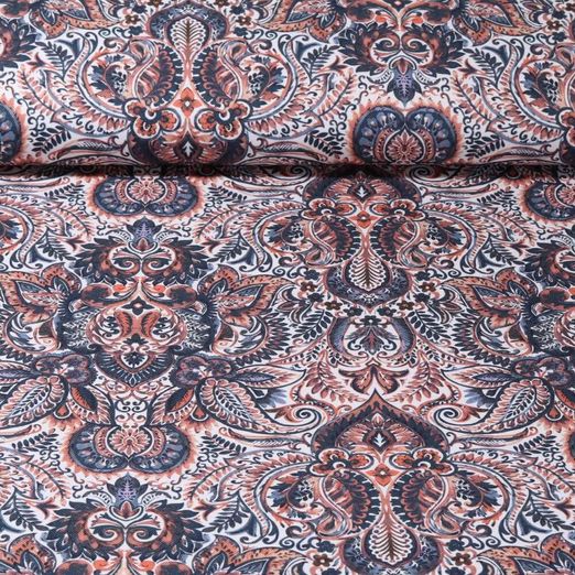 Toile de coton canevas - Impression digitale Orient Bleu