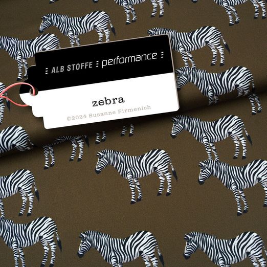 Albstoffe Performance Kollektion - Zebra Oliv
