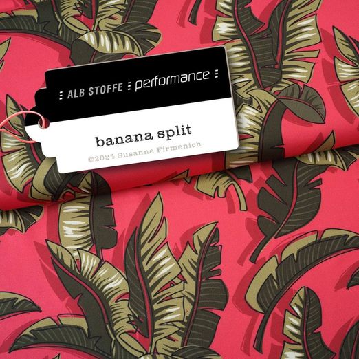 Tissu Albstoffe - Collection Performance - Banane Split Pêche Tissu Albstoffe - Collection Performance - Banane Split Pêche