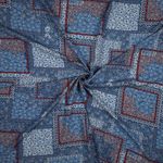 Viskose - Digitaldruck Patchwork Blau Viskose - Digitaldruck Patchwork Blau