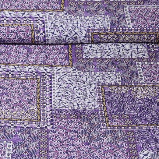 Viskose - Digitaldruck Patchwork Lila