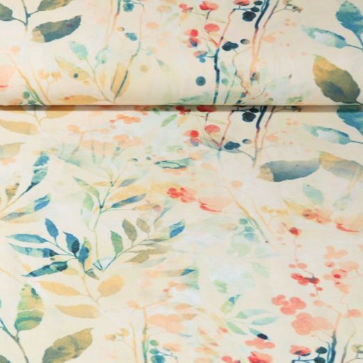 Viscose - Impression digitale Feuilles Jaune