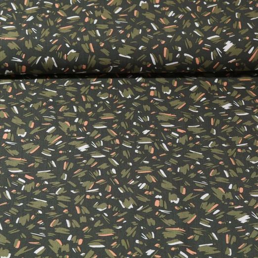 Viscose - Combiné Rayures mixées Kaki