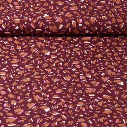 Viscose - Mélange de rayures Bordeaux