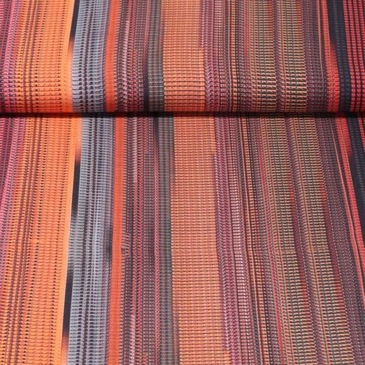 Viscose - Impression digitale Rayures Multicolore