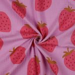 Musselin - Erdbeeren Pink Musselin - Erdbeeren Pink