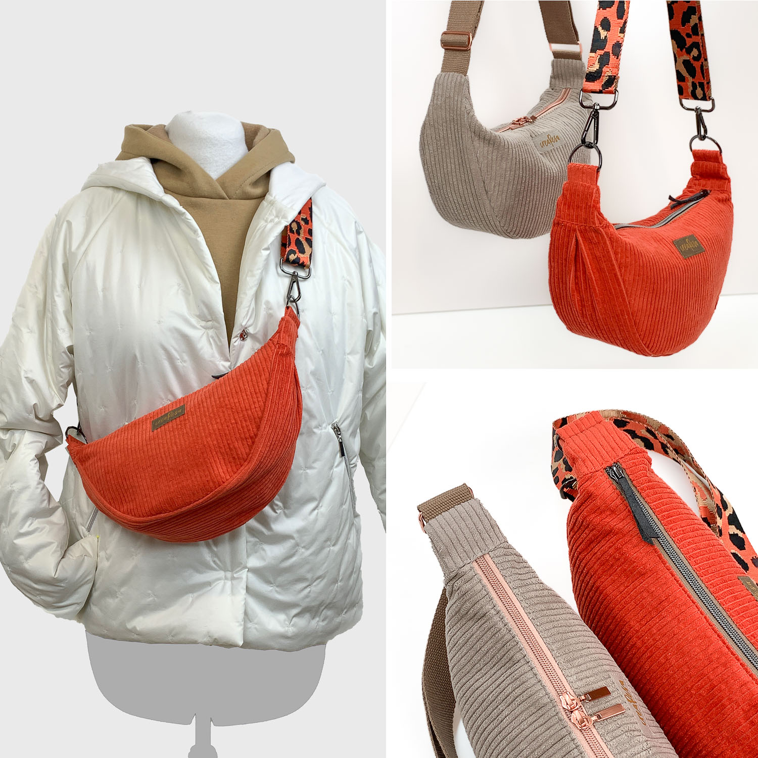 Taschen-Kombi - Moon Bag Luna Mini, M und L - Schnittmuster eBook-1 Taschen-Kombi - Moon Bag Luna Mini, M und L - Schnittmuster eBook-1