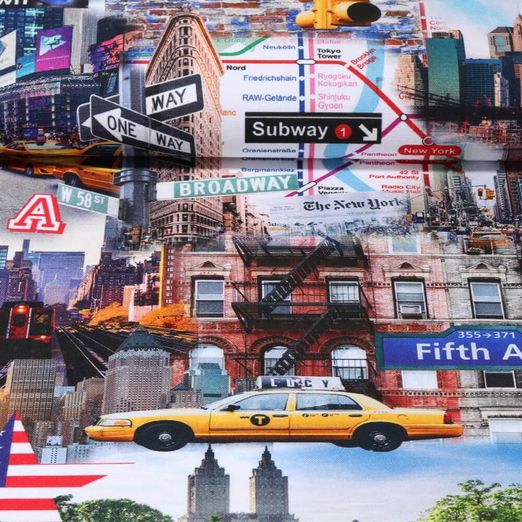 Toile de coton canevas - New York Multicolore