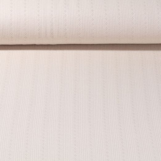 Jersey de coton - Maille pointelle Sable