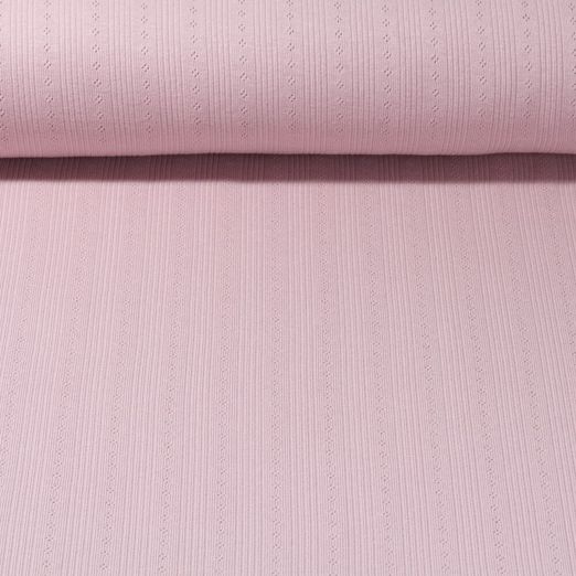 Jersey de coton - Maille pointelle Vieux rose
