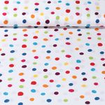 Baumwoll-Popeline - Große Punkte Weiß Multicolor