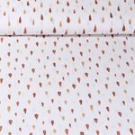 Popeline de coton - Gouttes de pluie Blanc Rouge brique