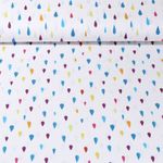 Popeline de coton - Gouttes de pluie Blanc Multicolore