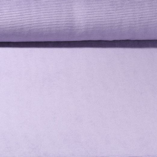 Velours stretch côtelé Robin - Petites rayures Lilas