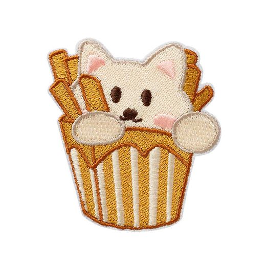 Patch Katze mit Pommes Patch Katze mit Pommes