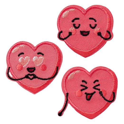 Lot d'écussons thermocollants Coeurs - 3 pièces Lot d'écussons thermocollants Coeurs - 3 pièces