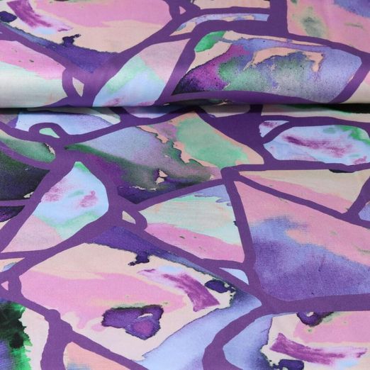 Satin de coton - Impression digitale Nerida Hansen Resonate Violet