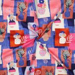 Tela di cotone - Nerida Hansen stampa digitale vasi di fiori blu Tela di cotone - Nerida Hansen stampa digitale vasi di fiori blu