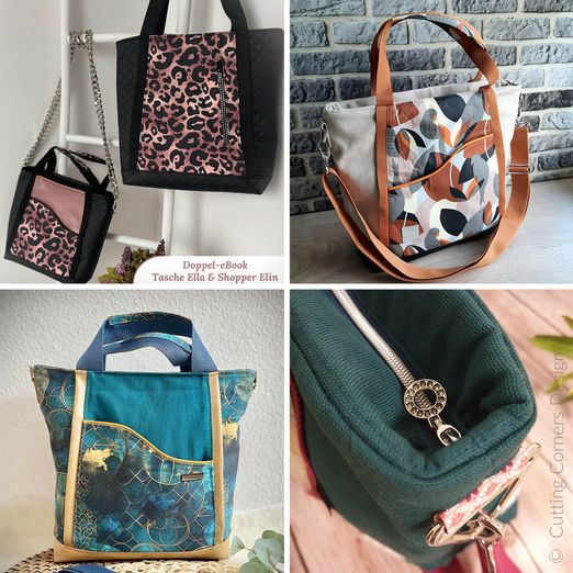 Taschen-Kombi - Tasche Ella und Shopper Elin - Schnittmuster eBook Taschen-Kombi - Tasche Ella und Shopper Elin - Schnittmuster eBook