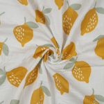 Bavlněný mušelín - citronová bílá Bavlněný mušelín - citronová bílá