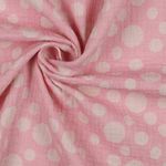Baumwoll-Musselin - Jacquard Doubleface Punkte Rosa Baumwoll-Musselin - Jacquard Doubleface Punkte Rosa