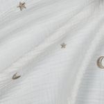 Baumwoll-Musselin - Bestickt Sterne Und Monde Offwhite