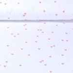 Mousseline de coton - Petits coeurs Blanc