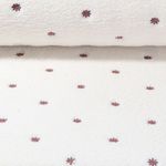 Polaire teddy - Petites fleurs brodées Ecru