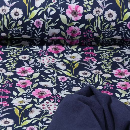 Softshell - Digitaldruck Blumenwiese Navy