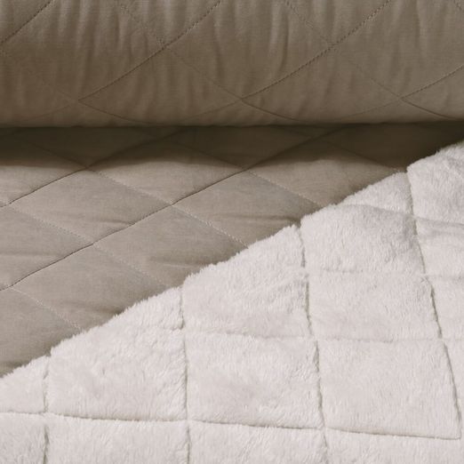 Gesteppter Jackenstoff - Teddy Cappucchino Beige 70mm