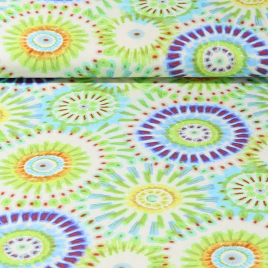 Popeline de viscose - Stretch Mandala Batik Jaune