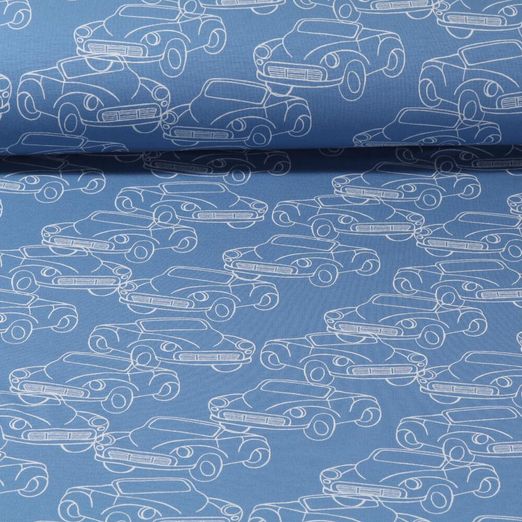Sweat d'été - French Terry gratté Cabriolet Bleu jean