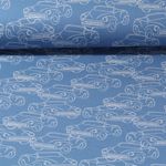 Sweat d'été - French Terry gratté Cabriolet Bleu jean