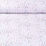 Gaze de coton - Impression digitale Botanique Blanc laine Rose