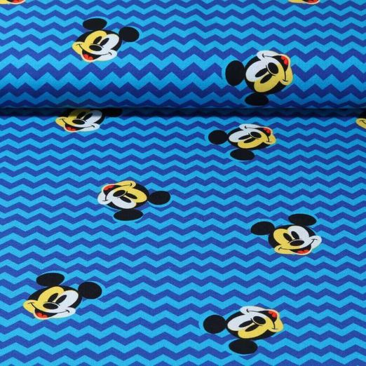 Jersey - Impression digitale Mickey Mouse Zigzag Bleu