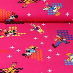Jersey - Digitaldruck Mickey, Donald und Pluto Pink