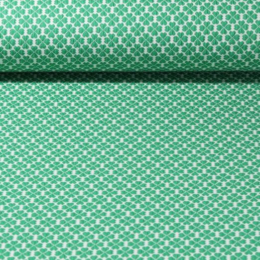 Bio Jacquard Jersey - Hamburger Liebe Hand on Hearts Lucky Knit Grün