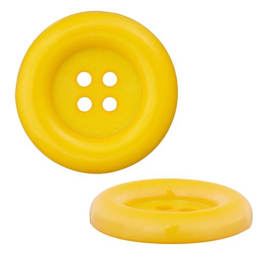 Polyesterknopf 2-Loch 38mm - gelb - 1 Stück